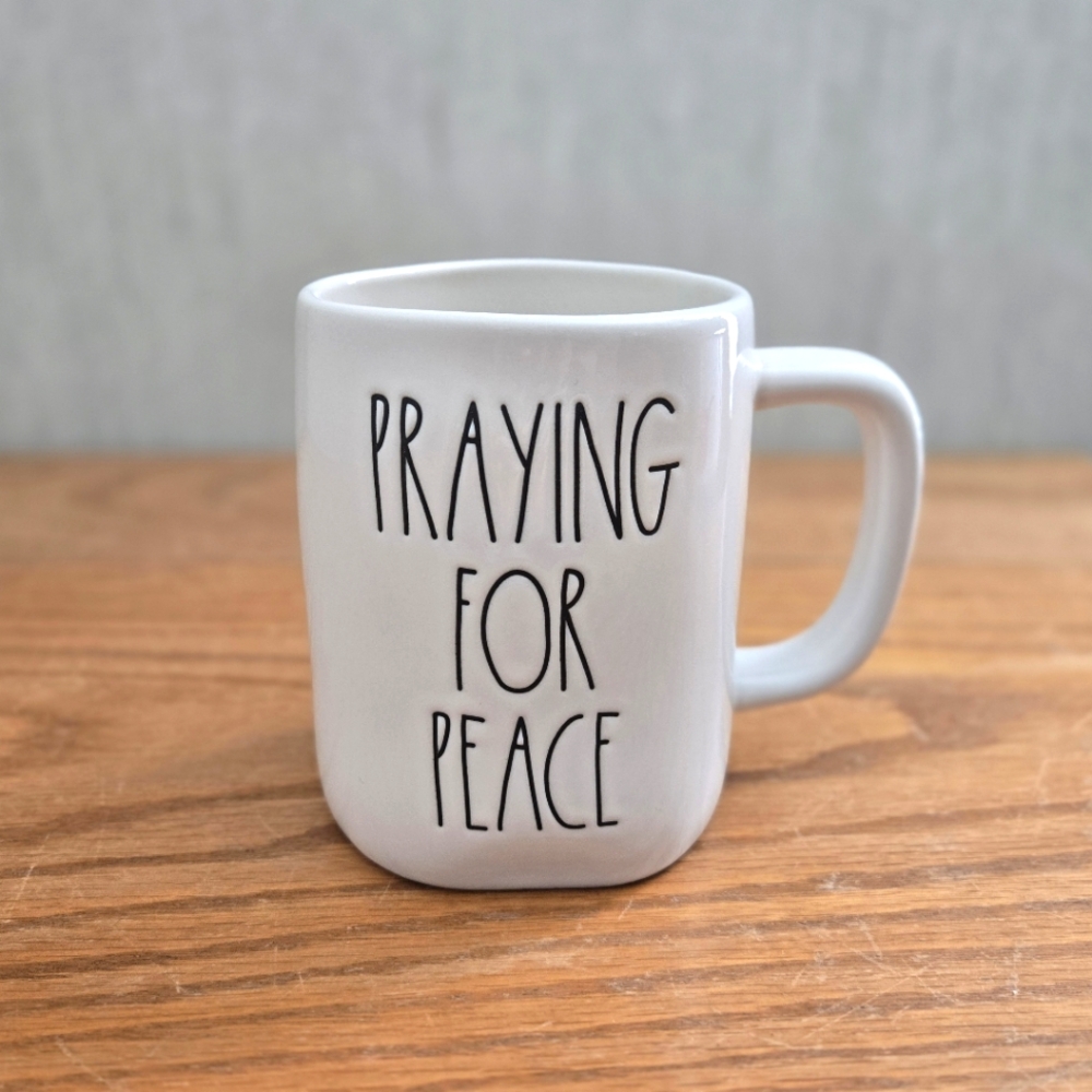 Rae Dunn Mug PRAYING FOR PEACE
